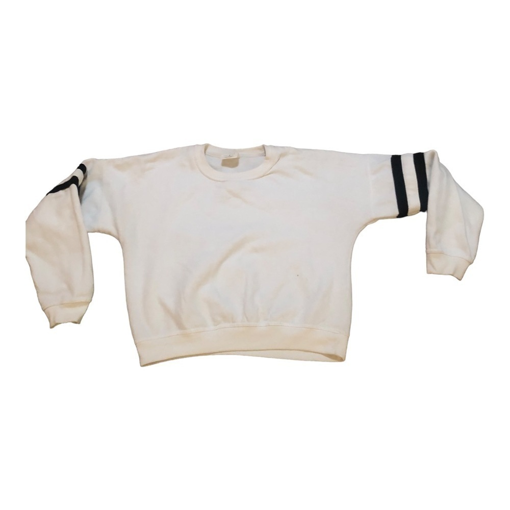 Women’s Cropped White Sweatshirt Size M In Excellent Used Condition